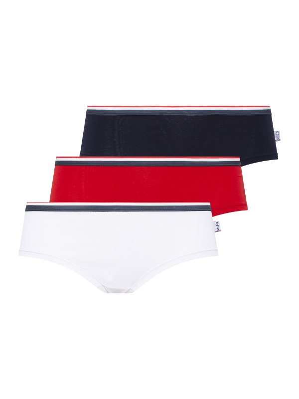 U.S.POLO ASSN šortkové kalhotky 66272 3PACK bílá, červená, modrá   | Vermali.cz